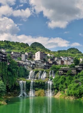 23050 ทัวร์จีน วัน 5 คืน 5 คืิน CSL306 วัดโบราณเชียนหมิง ล่องเรือแม่น้ำถัวเจียง เมืองโบราณเฟิ่งหวง สะพานหงส์ 6 บิน Thai Lion Air