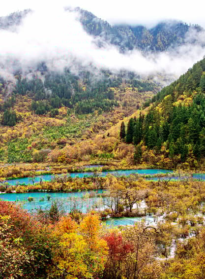 ทัวร์จีน เฉิงตู จิ่วจ้ายโกว 6 วัน 5 คืน ภูเขาสี่ดรุณี ธารน้ำแข็งต๋ากู่ บิน EU (CNX)