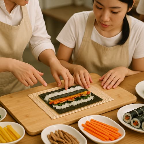 เรียนทำข้าวห่อสาหร่าย คิมบับ