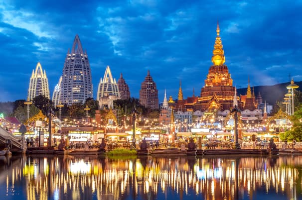 ทัวร์จีน สิบสองปันนา 4 วัน 3 คืน ZGJHG-2601A6 อุทยานป่าดงดิบ วัดพระใหญ่เมิ่งเล่อ หมู่บ้านมั่นเฮ่อน่า ลานน้ำพุไล่สี บิน A6 (BKK)