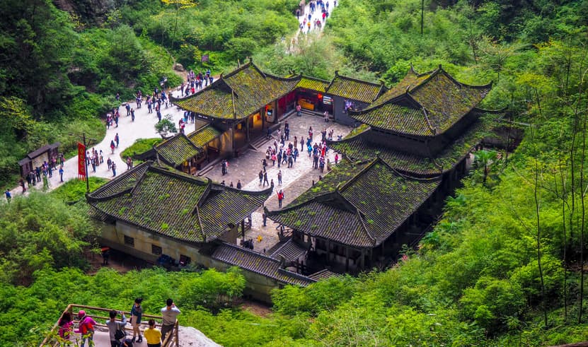 จีน ฉงชิ่ง อู่หลง เลาจุนต้ง เขานางฟ้า อุทยานหลุมฟ้าสะพานสวรรค์ (ไม่ลงร้าน)