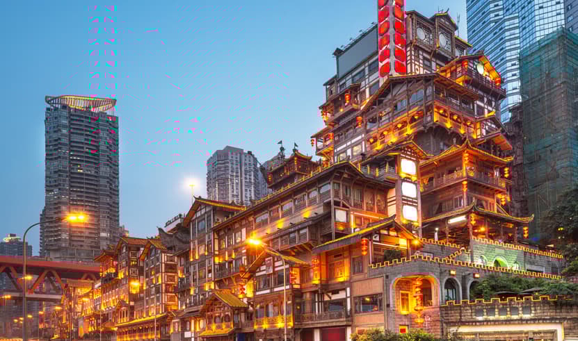 ทัวร์จีน ฉงฉิ่ง 5 วัน 4 คืน SHFDCKG10 ถนนจินซาเหมิน อุทยานหลุมฟ้าสะพานสวรรค์ ตึกขุยซิง หงหยาต้ง บิน FD (DMK)