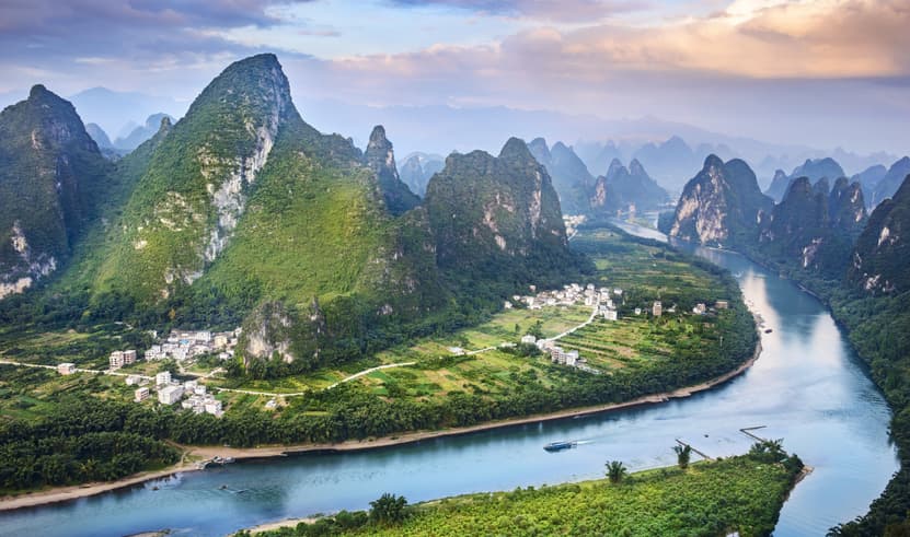 ทัวร์จีน ก้ยหลิน 5 วัน 4 คืน 2UNNG-GX003 เจดีย์เงินเจดีย์ทอง เขาหรูยี่ ล่องแม่น้ำลี่เจียง บิน GX (BKK)