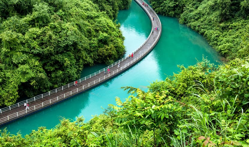 ทัวร์จีน ฉงชิ่ง เอินซือ 5 วัน 4 คืน CVZ348X ไร่ชาอู่เจียไถ่ หุบเขาสิงโต อุทยานป่าหินซัวปู้หยา บิน VZ (BKK)