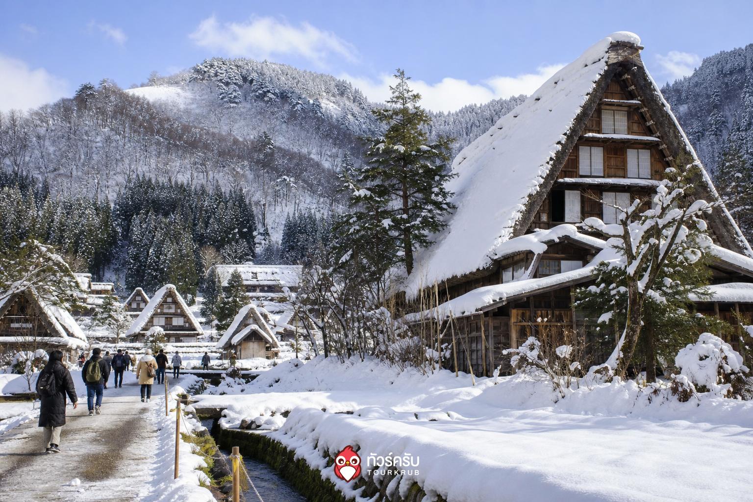 ชิราคาวาโกะหน้าหนาว หมู่บ้านชิราคาวาโกะ (Shirakawa-go Gassho-Zukuri Village)