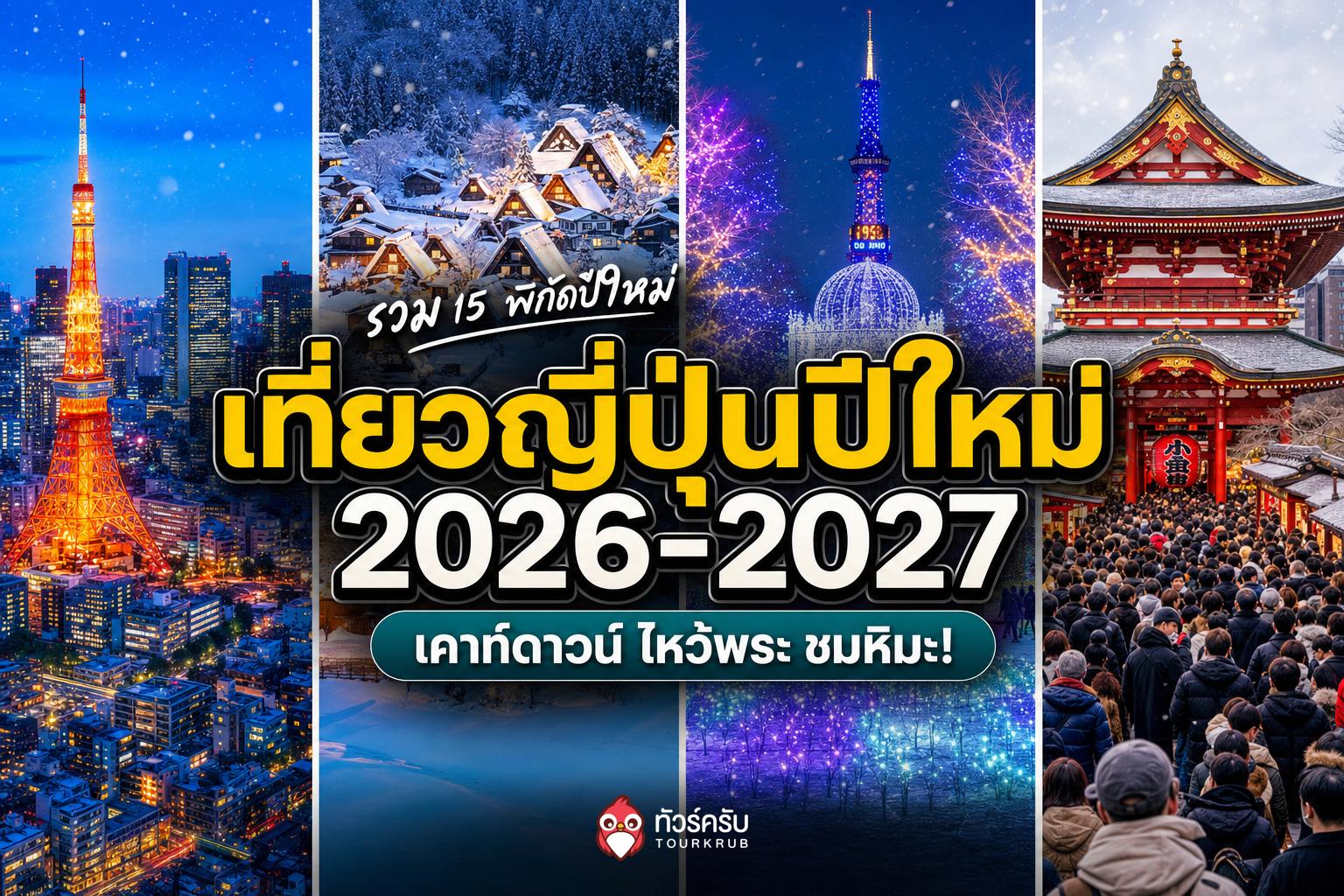 เที่ยวญี่ปุ่นปีใหม่ 2026-2027 รวม 15 พิกัดเคาท์ดาวน์ ไหว้พระ ชมหิมะ ทริปเดียวคุ้ม