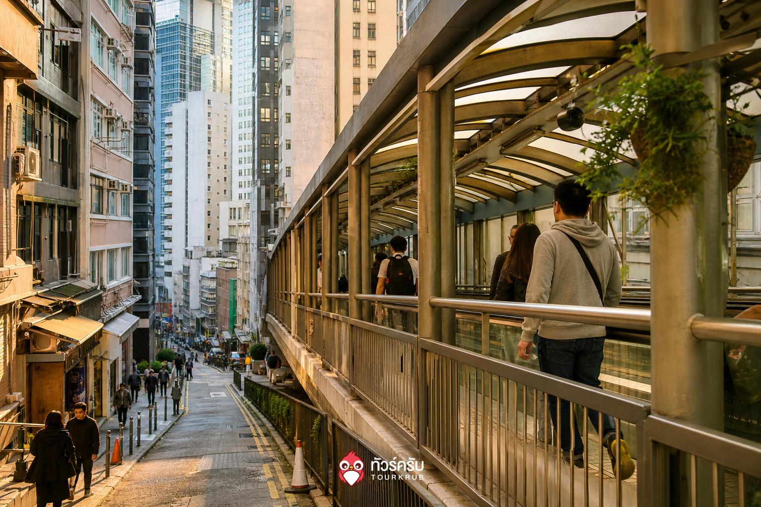 เที่ยวฮ่องกงเดือนไหนดี บันไดเลื่อนมิดเลเวล (Central-Mid-Levels Escalators)