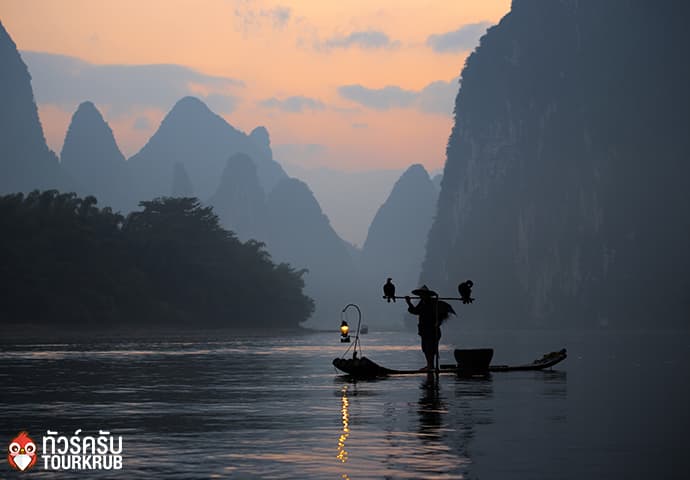 Fisherman and Cormorant in Guilin China